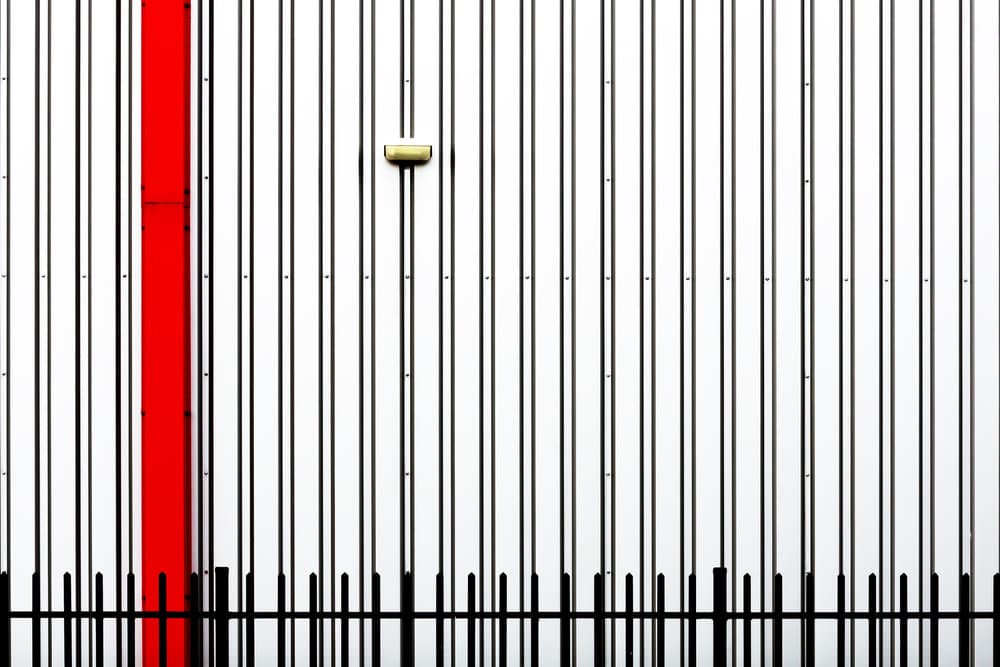 Red Line on White Wall by Jan Niezen — canvas wall art