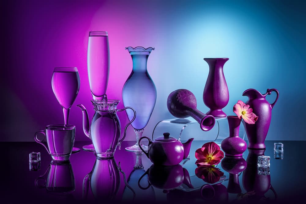 Vibrant Glass Still Life by Lydia Jacobs — canvas wall art