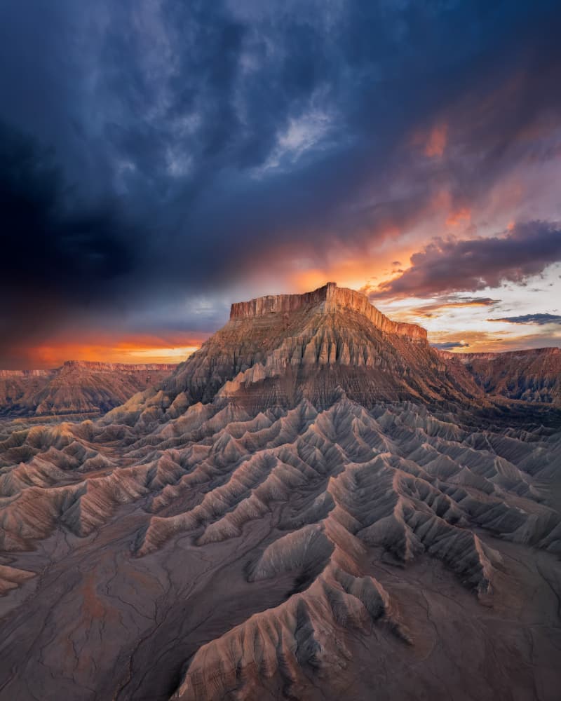 Desert Butte Sunset by Hanping Xiao — canvas wall art