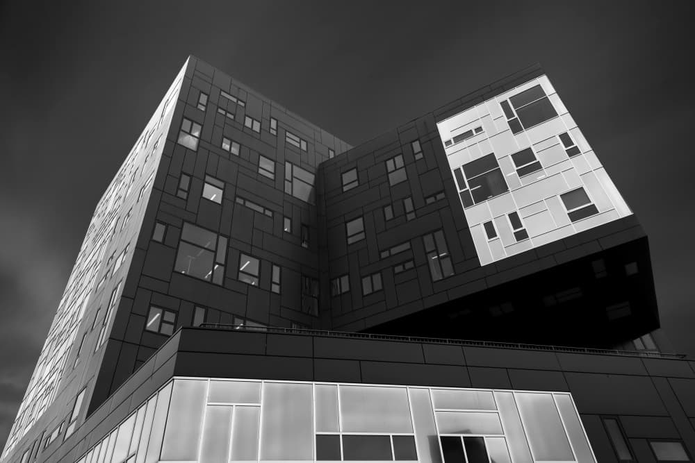 Modern City Geometry by Roswitha Schleicher-Schwarz — canvas wall art