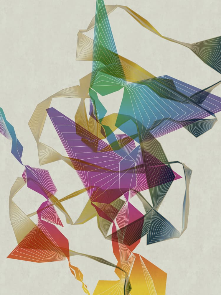 Vibrant Geometric Flow by Angelo Cerantola — canvas wall art