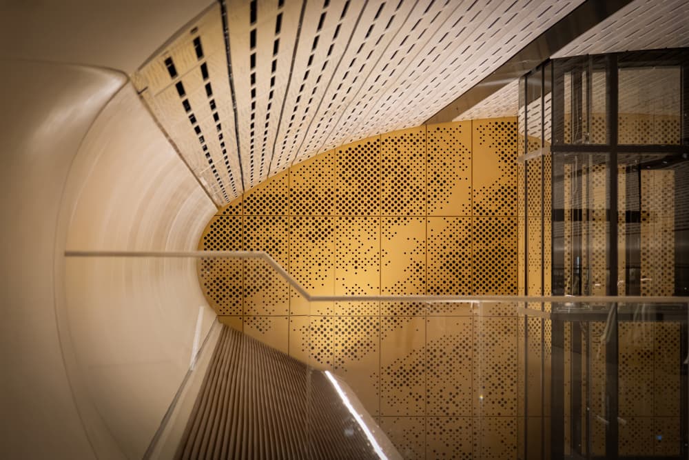 Sleek Golden Architecture by Raffi Bashlian — canvas wall art