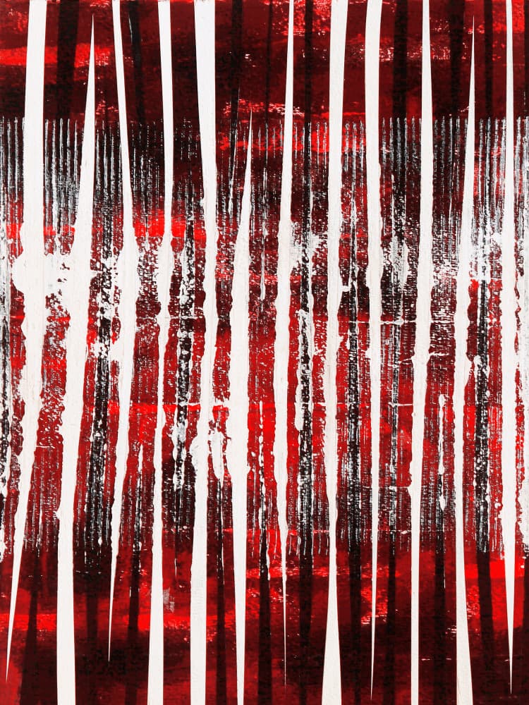 Crimson Vertical Rhythm by Petr Strnad — canvas wall art