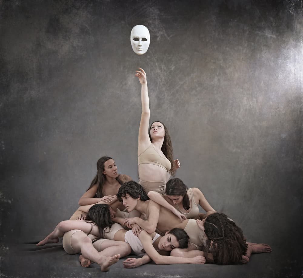 Reaching For The Mask by DDiArte — canvas wall art