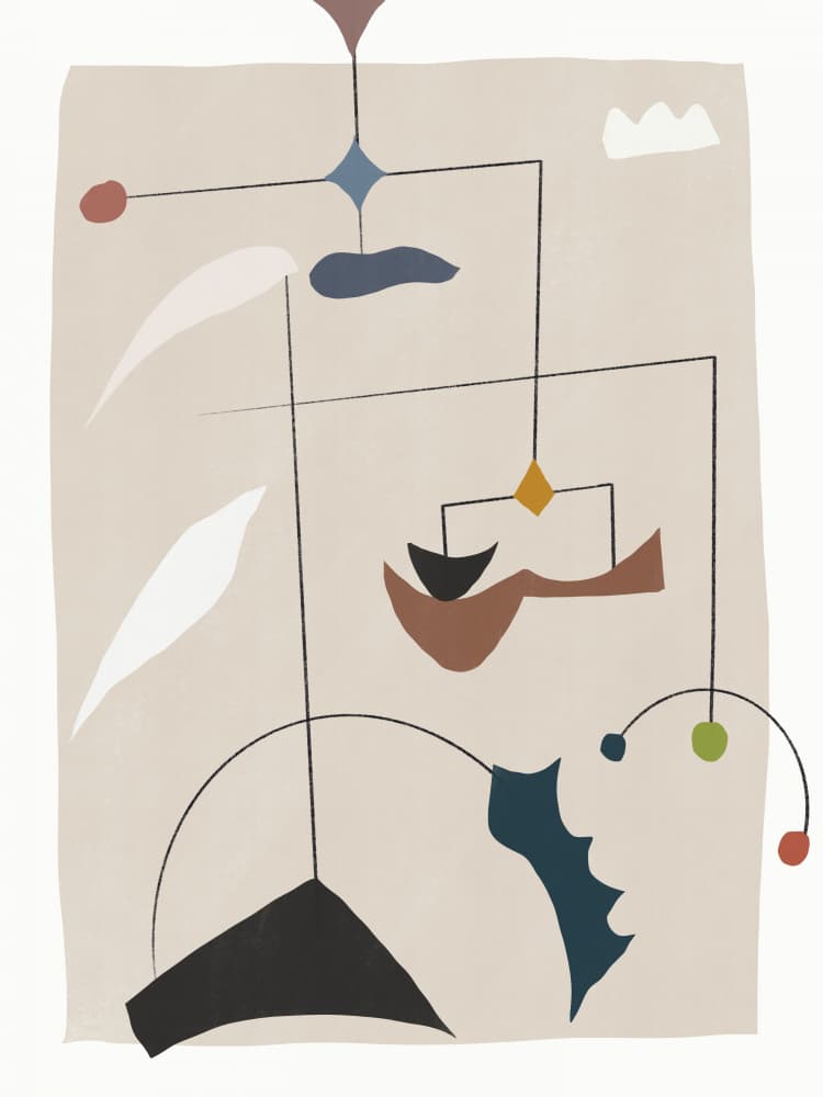 Abstract Mobile Shapes by Little Dean — canvas wall art