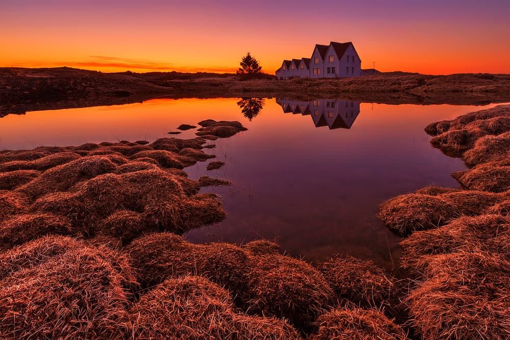 Vibrant Sunset Reflections by Bragi Ingibergsson - BRIN — canvas wall art