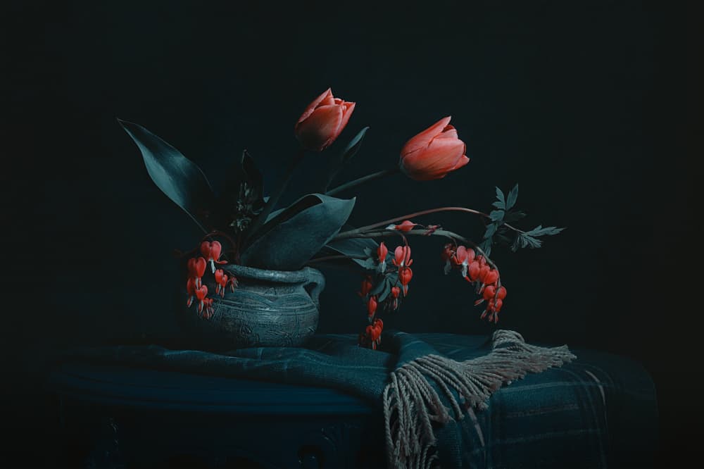 Moody Floral Still Life by Lydia Jacobs — canvas wall art