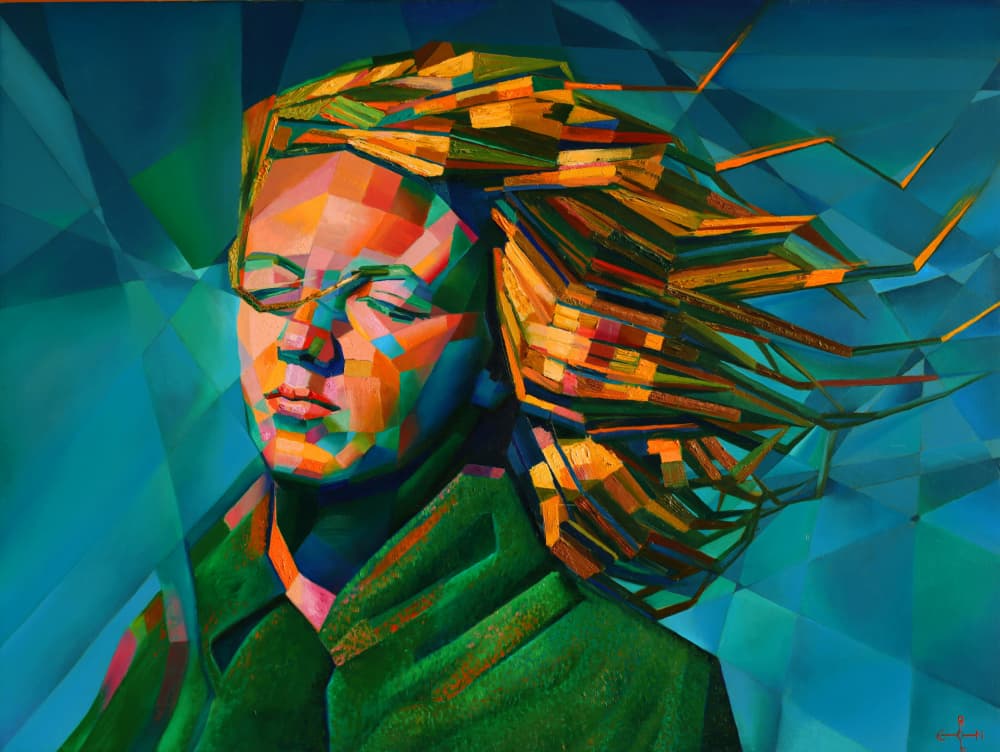 Vibrant Geometric Serenity by Corné Akkers — canvas wall art