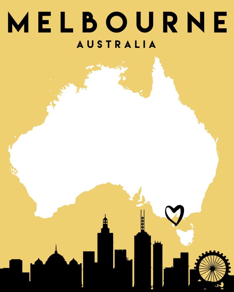 Love Melbourne Australia by Emiliano Deificus — canvas wall art