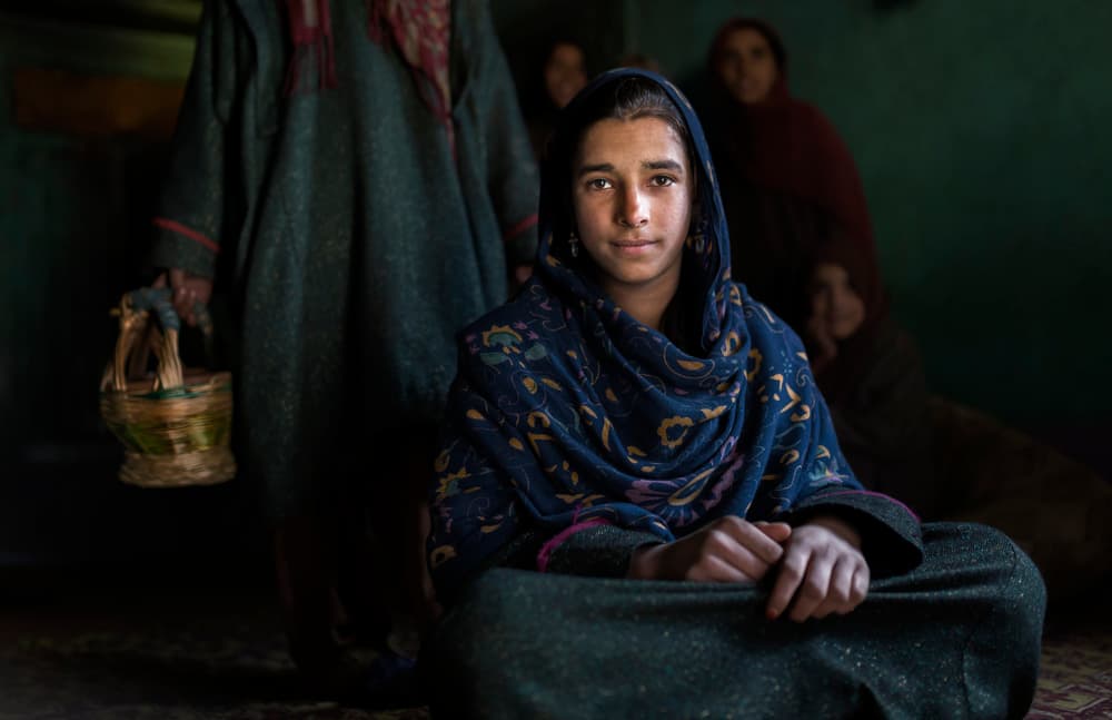 Young Girl In Shawl by Haitham AL Farsi — canvas wall art