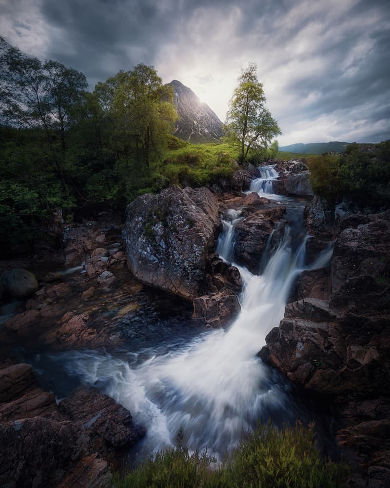 Majestic Glencoe Waterfall by Juan Pablo de Miguel — canvas wall art