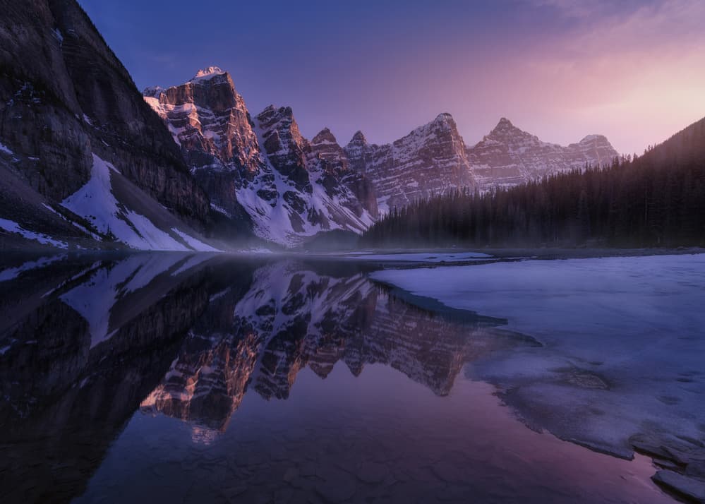 Sunrise Mountain Reflection by Juan Pablo de Miguel — canvas wall art