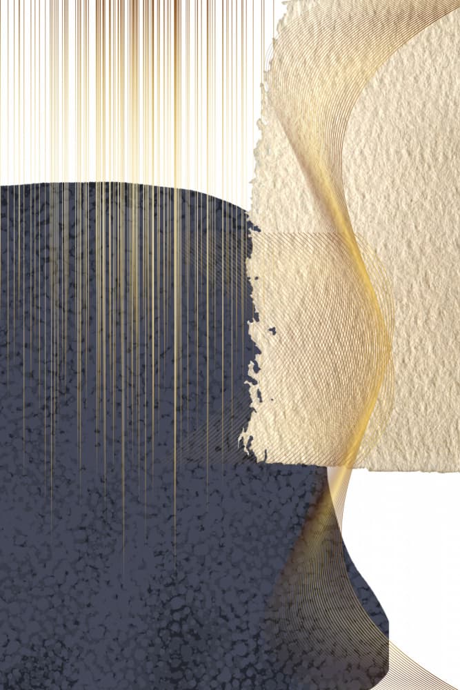 Modern Gold Abstract Flow by Sally Ann Moss — canvas wall art