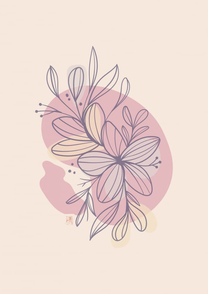 Pastel Floral Lines by Osvaldo Russo — canvas wall art