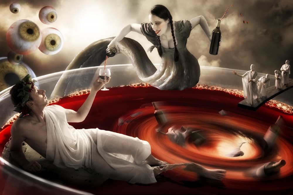 Dark Wine Fantasy by Christophe Kiciak — canvas wall art