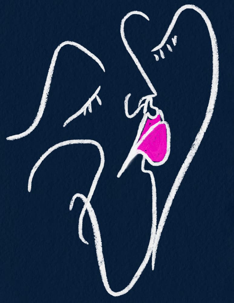 Pink Lips Kiss by JLC ART — canvas wall art