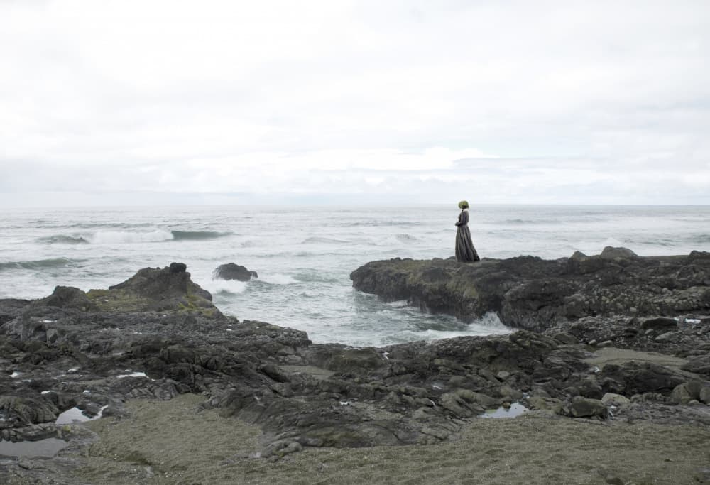 Solitary Woman Coastal View by Jeffrey Hummel — canvas wall art