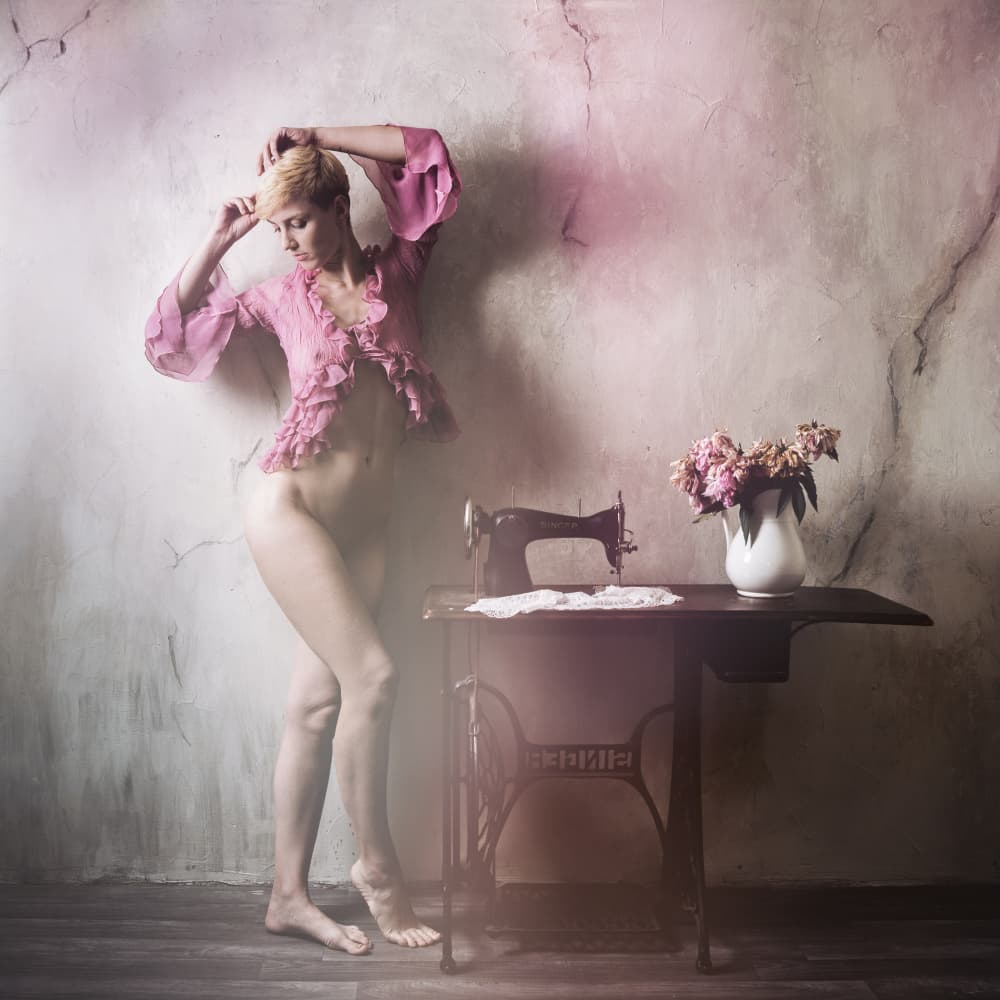 Nostalgic Pink Woman by Ruth Franke — canvas wall art