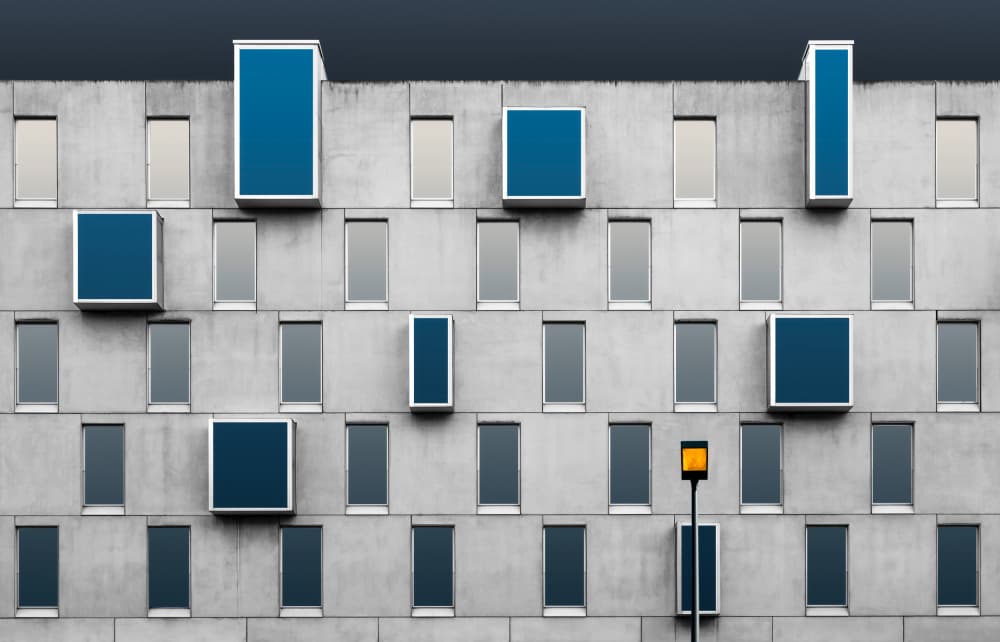 Urban Geometric Facade by Roland M Schwerdtfeger — canvas wall art