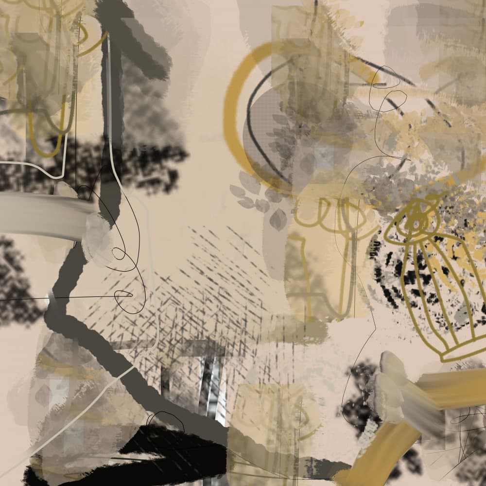 Abstract Gold Neutrals by Pelin Atilla — canvas wall art