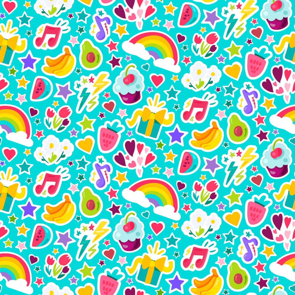 Cute Sticker Pattern by Marika Barsrsind β canvas wall art