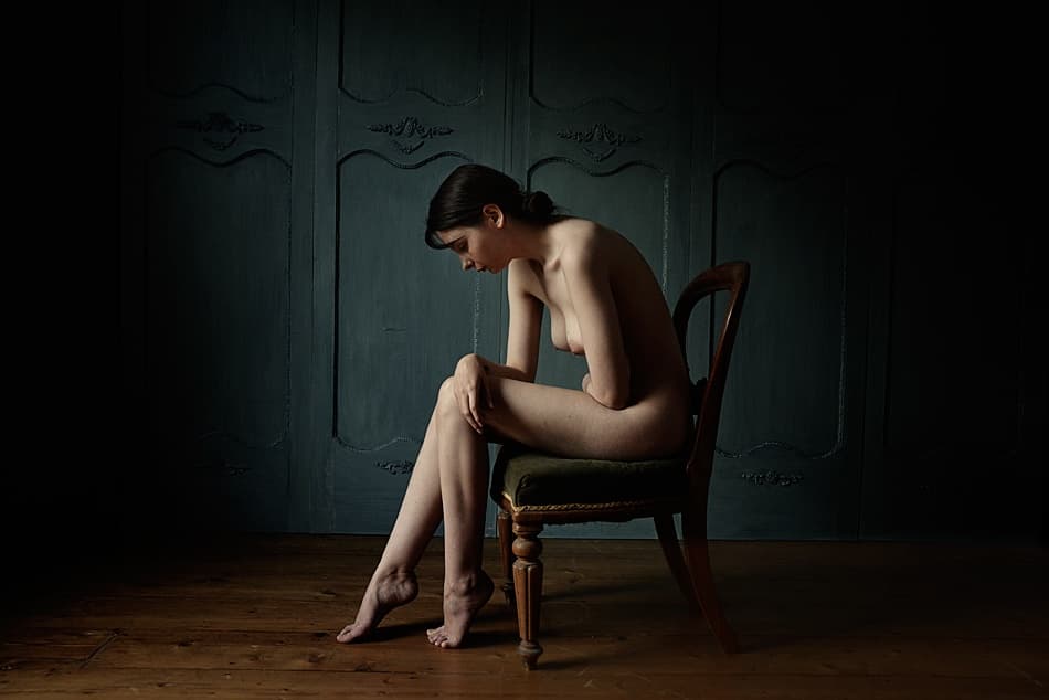 Pensive Nude Figure by kenp — canvas wall art