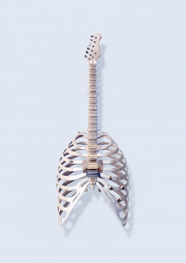 Skeletal Rock Guitar by Artem Pozdniakov — canvas wall art