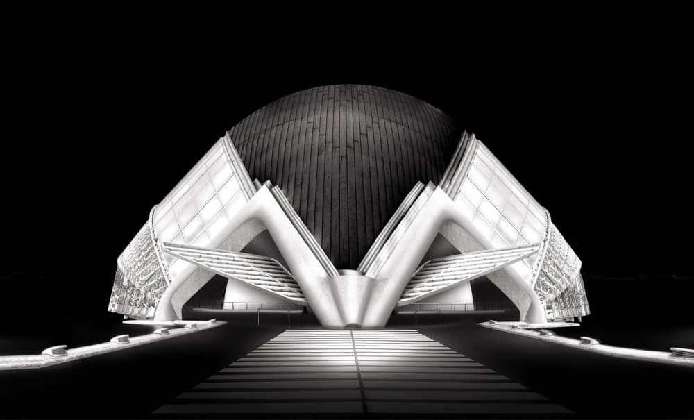 Grand Futuristic Architecture by jordiegeatorrent — canvas wall art
