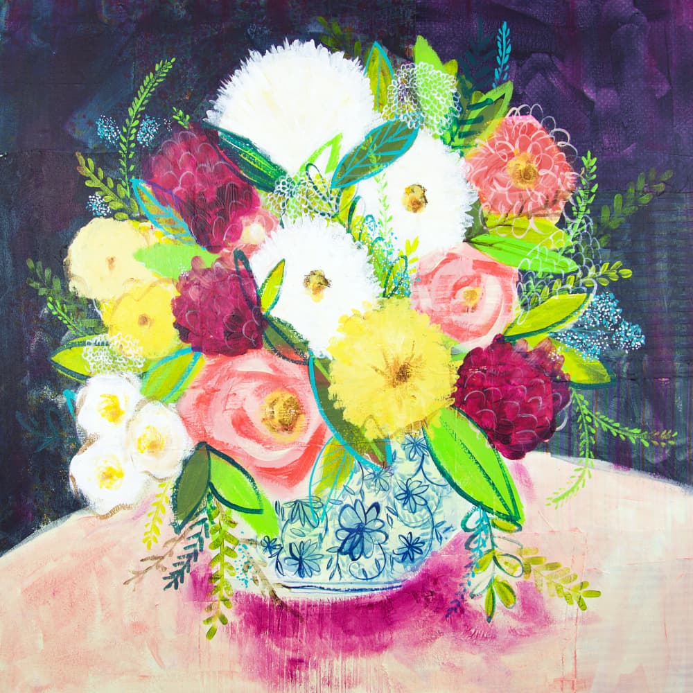 Vibrant Floral Still Life by Shelley Hampe — canvas wall art