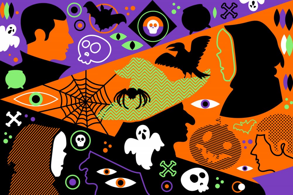 Spooky Halloween Characters by Marika Barsrsind β canvas wall art