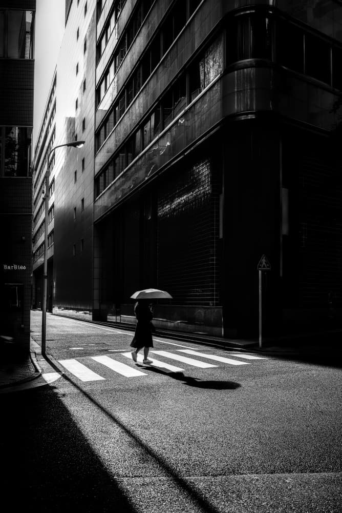 Urban Umbrella Walk by Yuzo Fujii — canvas wall art