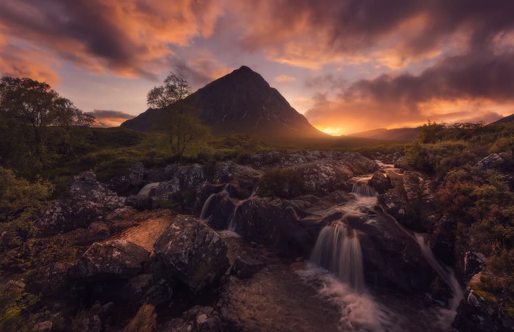 Dramatic Mountain River Sunset by Javier de la Torre — canvas wall art