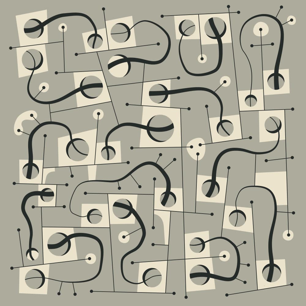 Playful Abstract Connections by Jazzberry Blue — canvas wall art