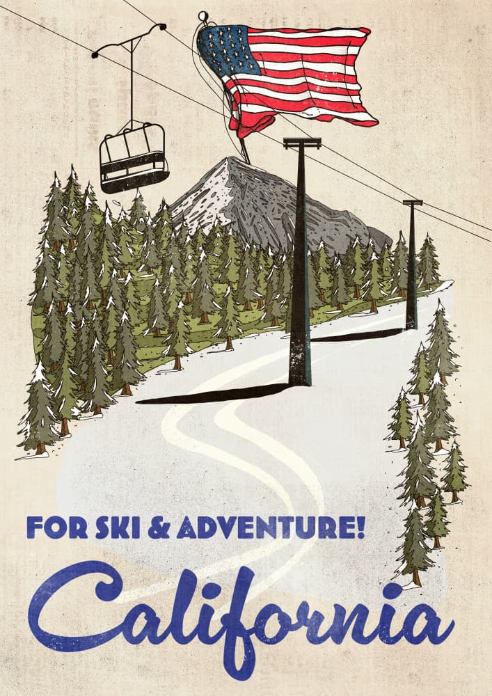 California Ski Adventure by Nicholas — canvas wall art