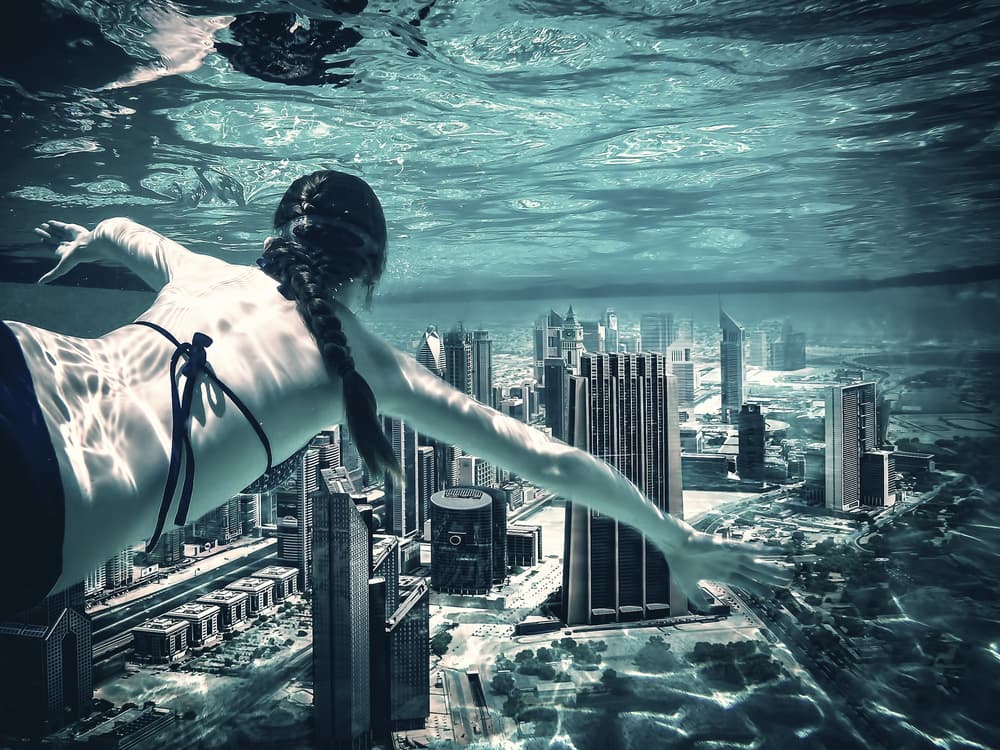 Underwater City Dream by Marcus Hennen — canvas wall art