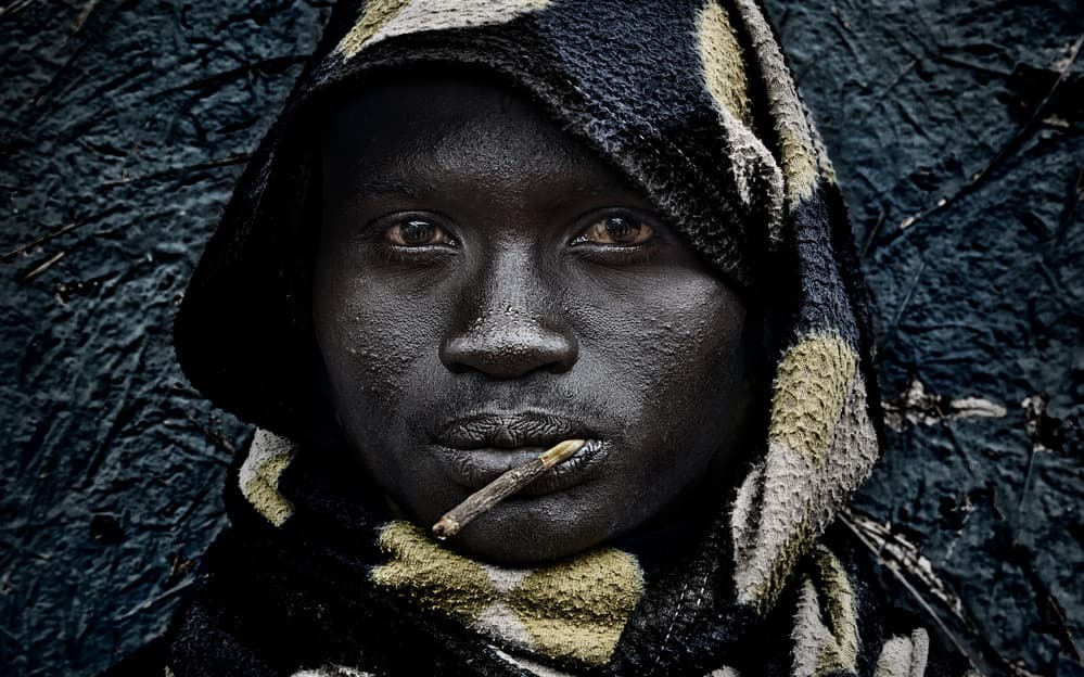 Dark Hooded Portrait by Joxe Inazio Kuesta Garmendia — canvas wall art