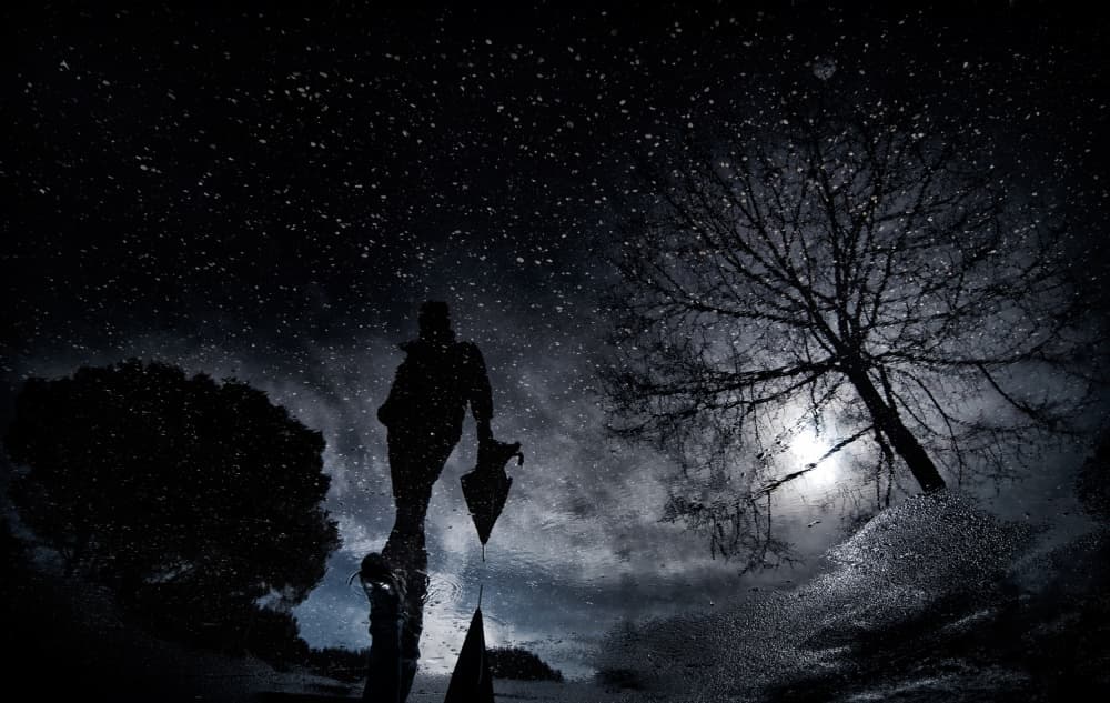 Solitary Night Reflection by Antonio Grambone — canvas wall art