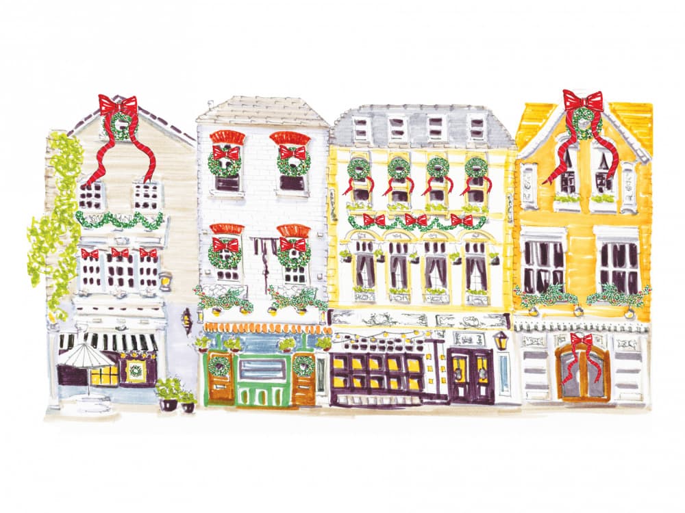 Festive Holiday Street by Breanna Megan Studio — canvas wall art