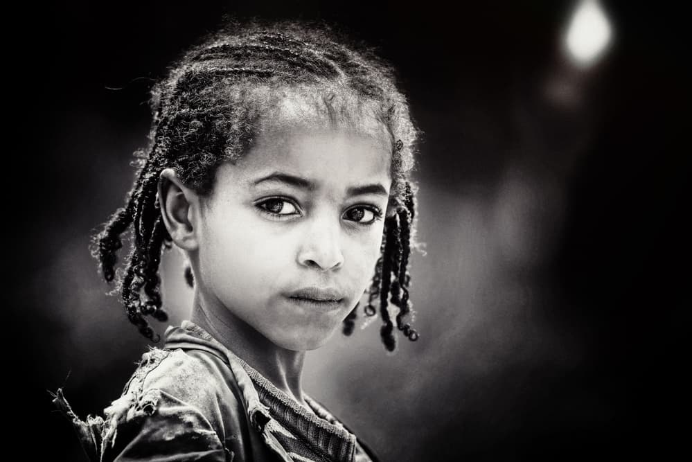 Intense Child Portrait by Piet Flour — canvas wall art