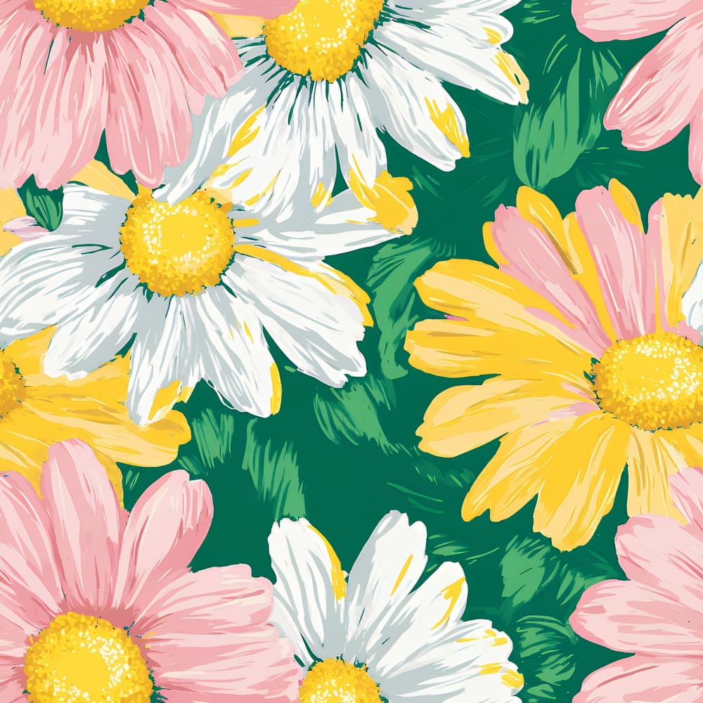 Colorful Daisy Blooms by Sergio García Ávila — canvas wall art