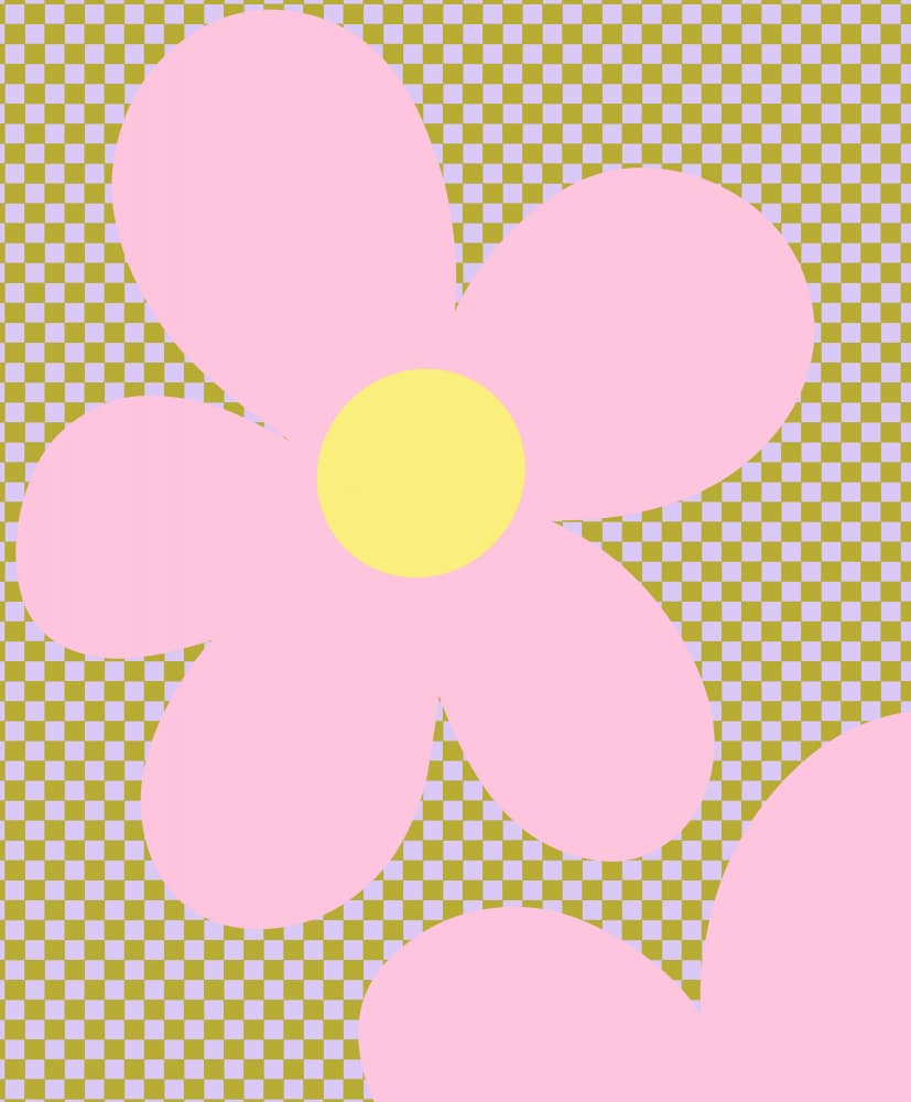 Groovy Pink Flowers by Galaxy Eyes — canvas wall art
