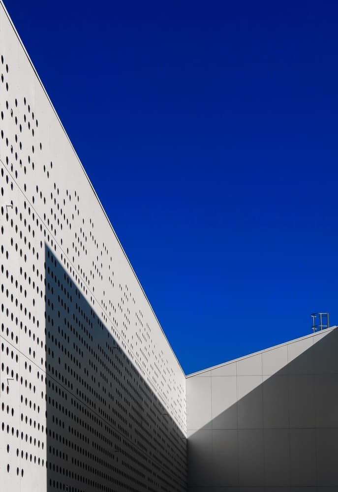 Geometric Shadows Blue Sky by Jure Kravanja — canvas wall art