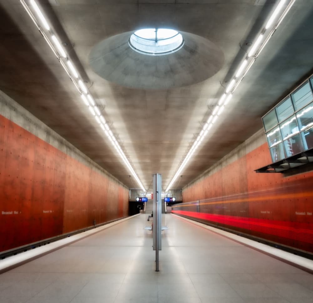 Underground Train Lights by Andy Dauer — canvas wall art