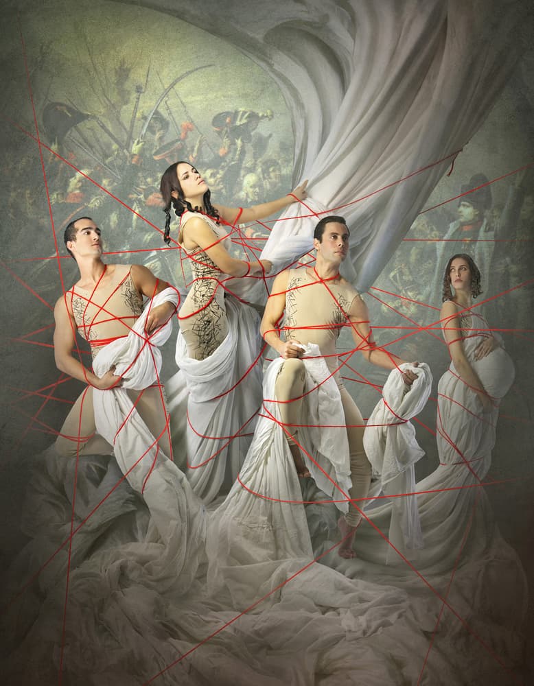 Red Strings Intertwine History by DDiArte — canvas wall art