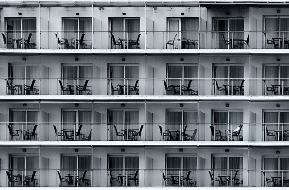 Symmetrical Hotel Balconies by Izidor Gasperlin — canvas wall art