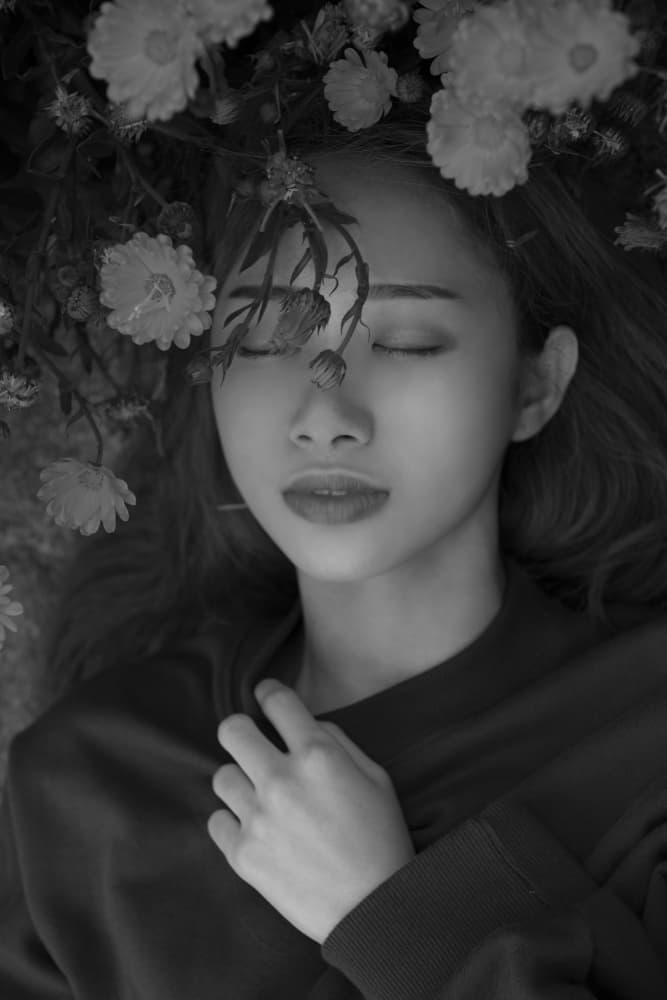 Serene Floral Portrait by Mi Young Choi — canvas wall art
