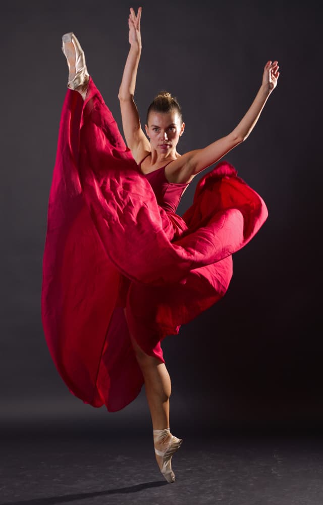 Graceful Red Dancer by Offer Ellbogen — canvas wall art