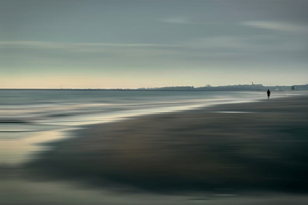 Solitary Coastal Wander by MingLun Tsai (蔡明倫) — canvas wall art