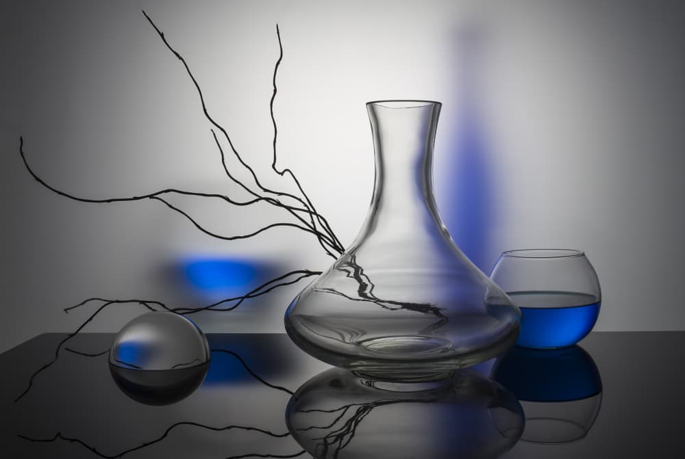 Blue Glass Reflections by Evgeniy Popov — canvas wall art