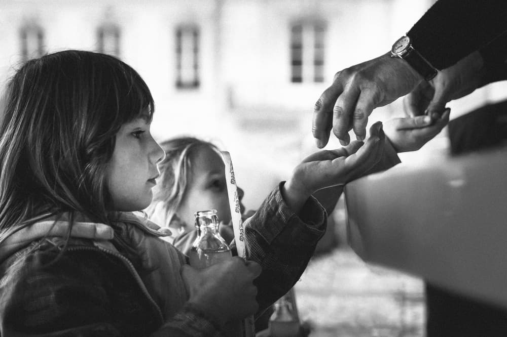 Childhood Hands Exchange by Eiji Yamamoto — canvas wall art